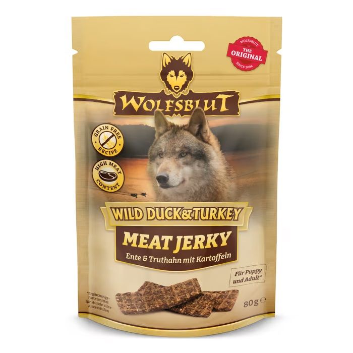 WOLFSBLUT Meat Jerky Wild Duck & Turkey 80 g