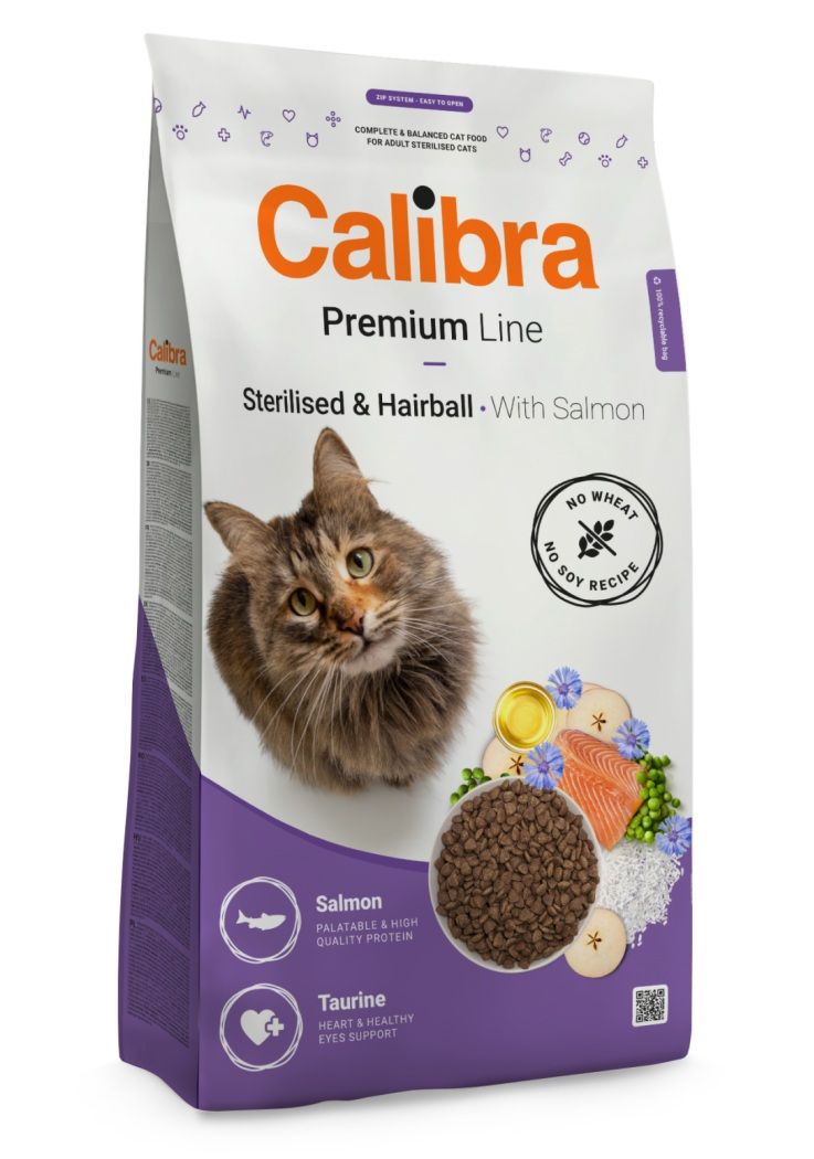 Calibra Cat Premium Line Sterilised & Hairball with Salmon 10 kg