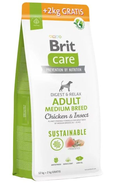 Brit Care Sustainable Adult Medium Breed Chicken & Insect 12+2 kg