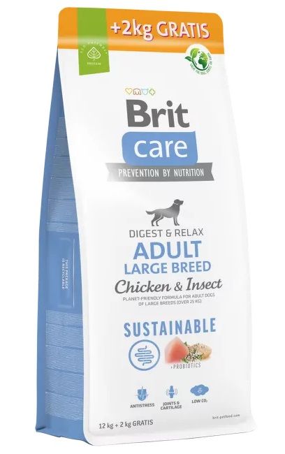Brit Care Sustainable Adult Large Breed Chicken & Insect 12+2 kg