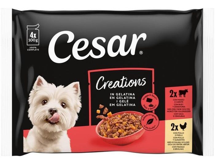 Cesar Creations vrećice s govedinom i piletinom u želeu 4 x 100 g