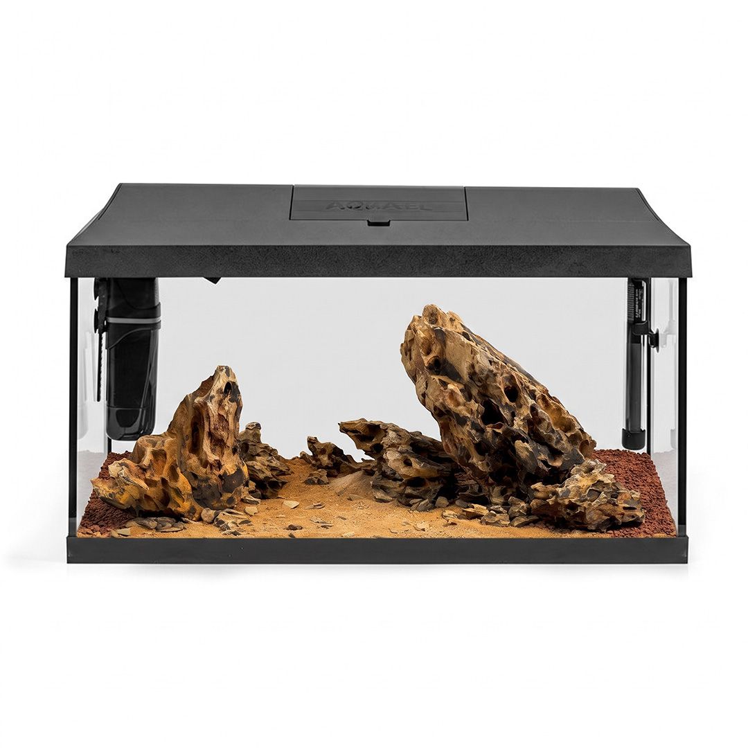 Akvarij 54l+kamenje+oprema+supstrat – Aquael Leddy PLU 60 D&N crni + WIO Dragon Whisper River Kit