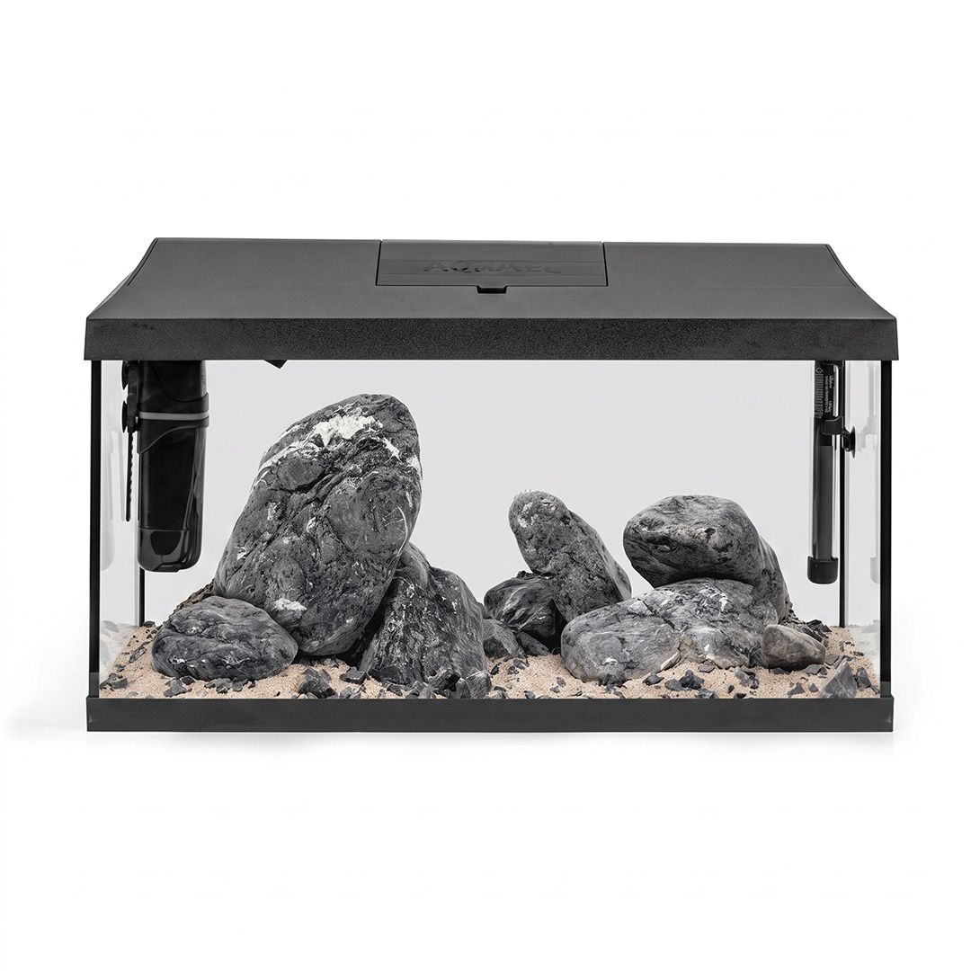 Akvarij 54l+kamenje+oprema+supstrat – Aquael Leddy PLU 60 D&N crni + WIO Ryuoh Shine River Kit