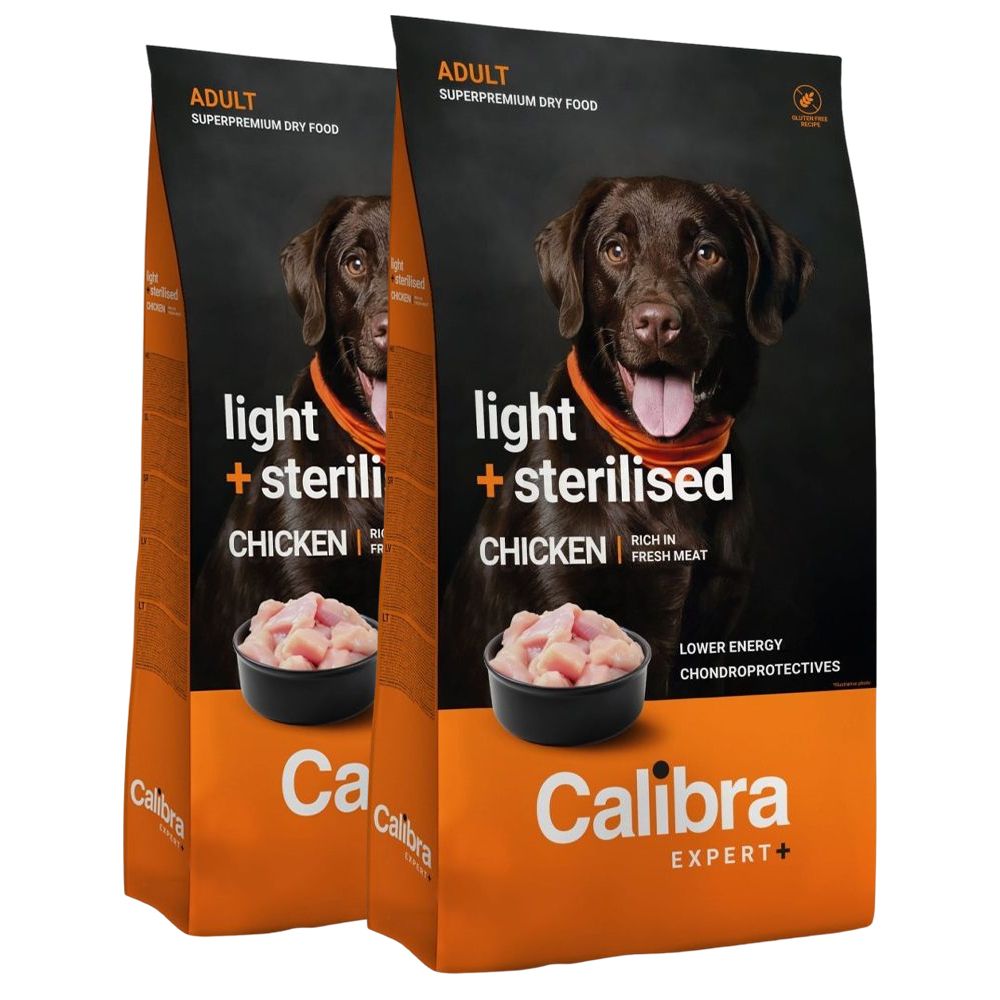 Calibra Dog EXPERT+ Adult Light & Sterilised Chicken 2 x 12 kg