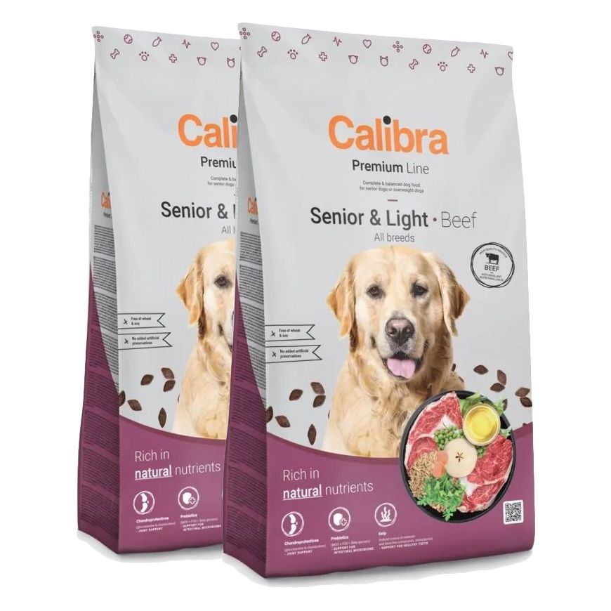 Calibra Dog Premium Line Senior & Light Beef 2 x 12 kg