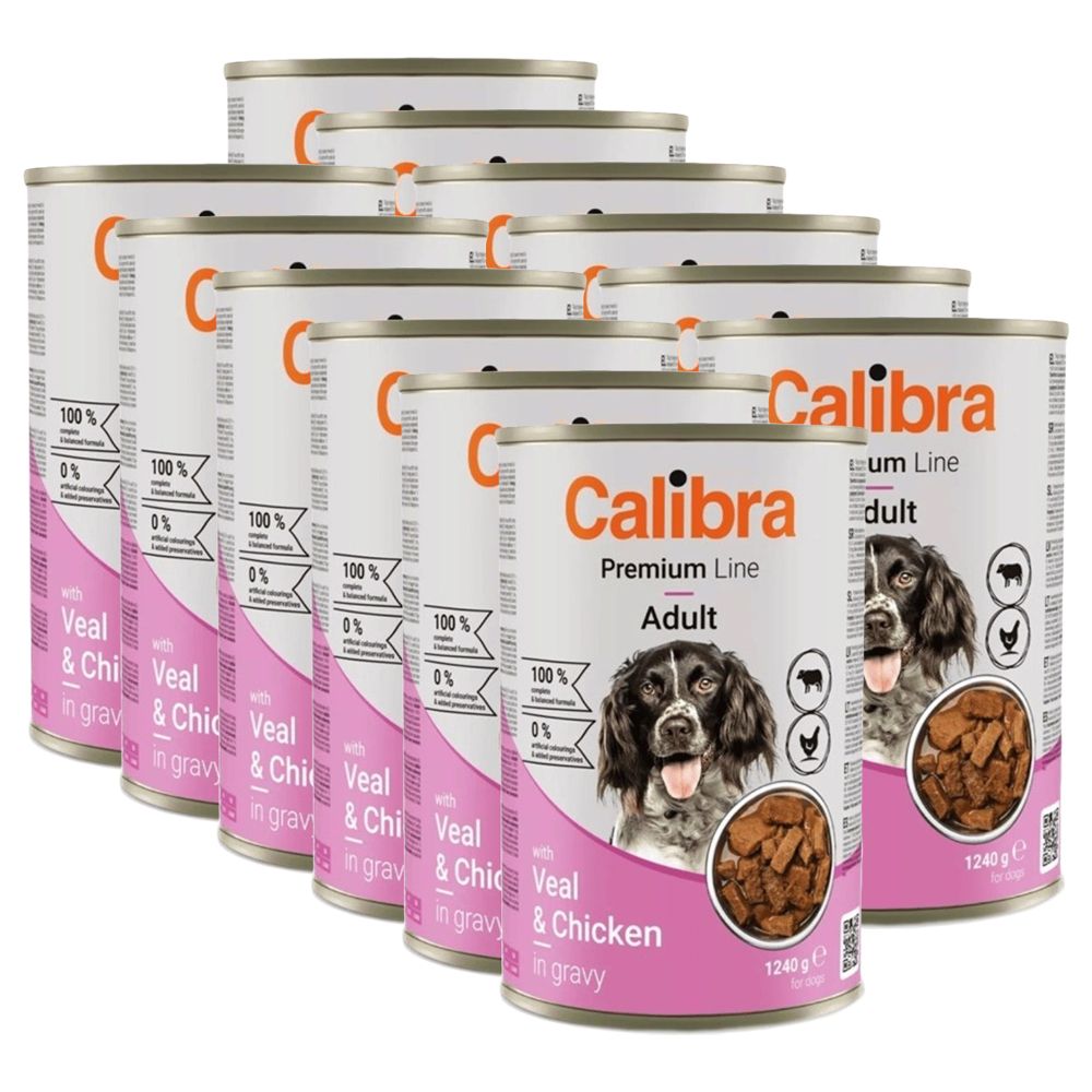 Calibra Dog Premium Adult with Veal & Chicken 12 x 1240 g