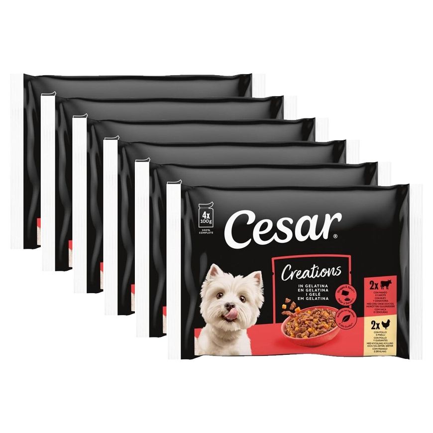Cesar Creations vrećice s govedinom i piletinom u želeu 6 x (4x100 g)