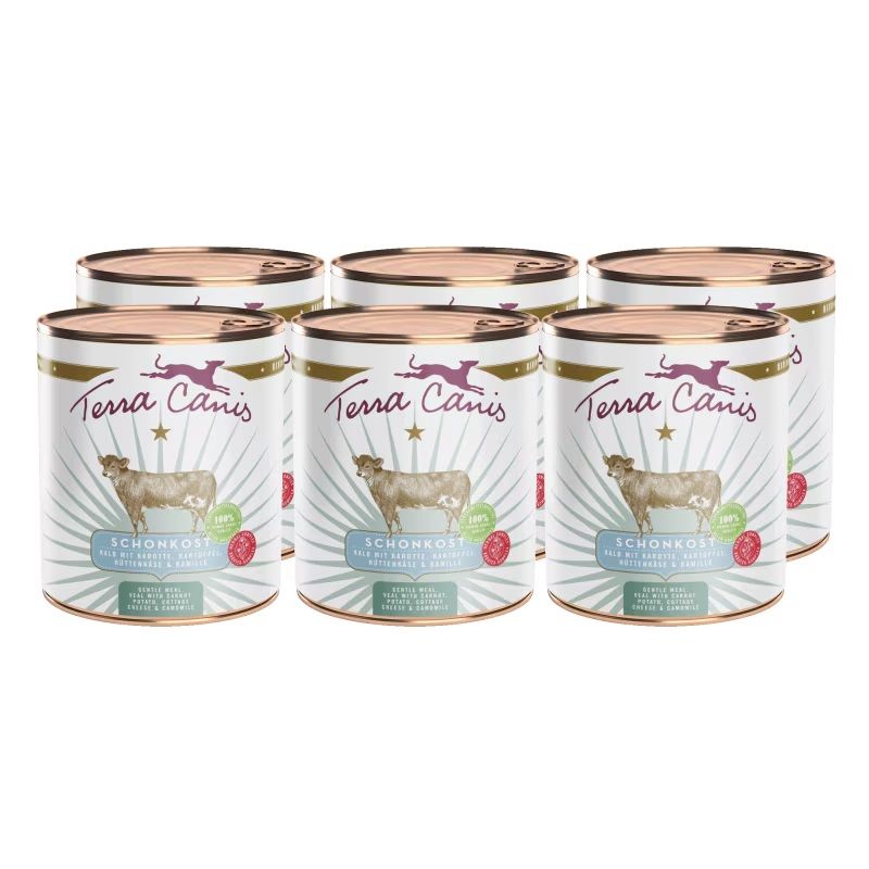 Terra Canis Gentle Meal Veal with carrot, potato, cottage cheese & camomile 6 x 800 g