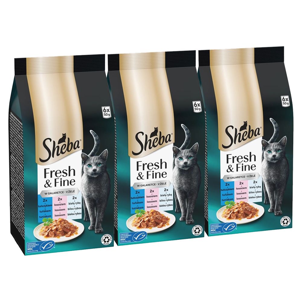 Sheba Fresh & Fine vrećice za mačke, tuna, losos i bijela riba 3 x (6x50 g)