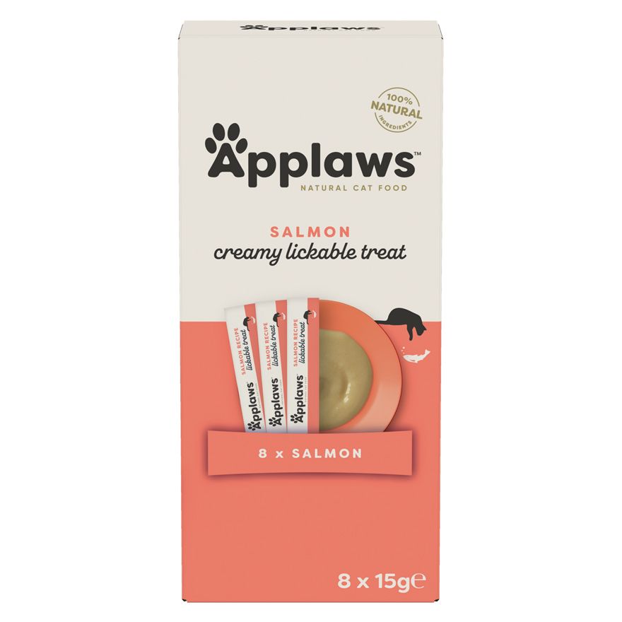 Applaws Salmon Creamy Lickable Treat kremasta poslastica za mačke 8 x 15 g