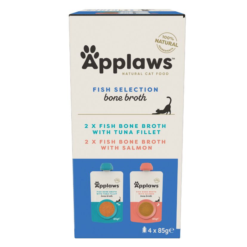 Applaws Fish Selection Bone Broth 4 x 85 g