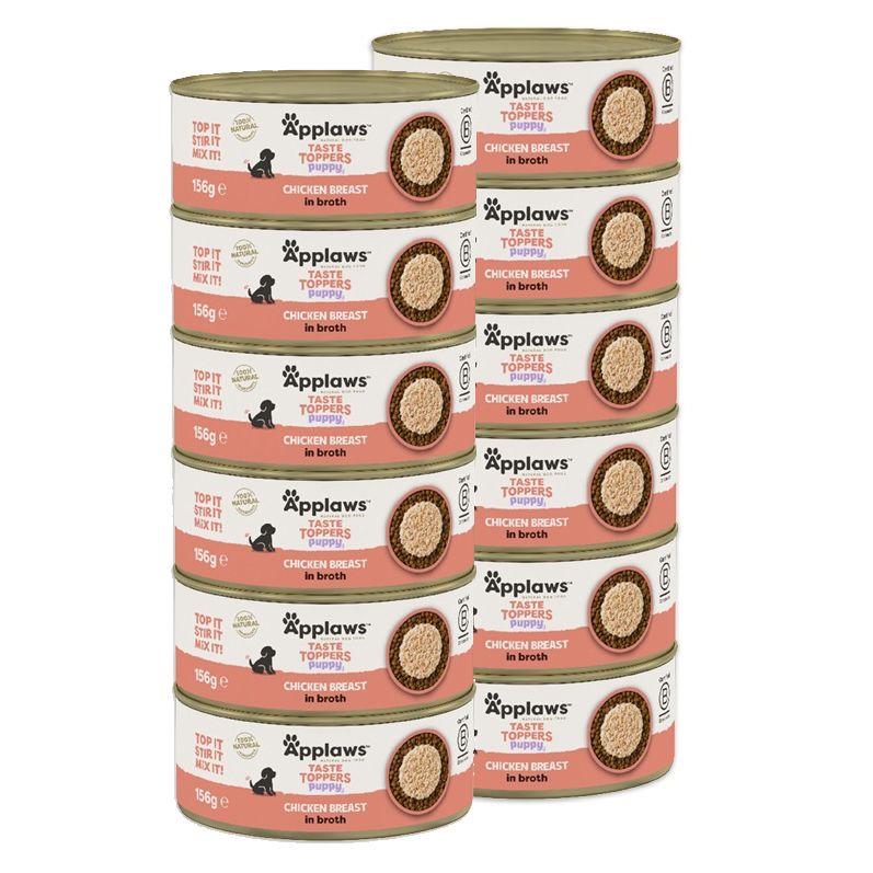 Applaws Puppy Taste Toppers Chicken Breast in Broth 12 x 156 g