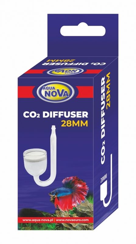 Aqua Nova stakleni CO₂ difuzor 28 mm s vakuumskom čašicom