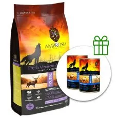 Ambrosia Adult All Breeds Fresh Venison & Lamb 12 kg + 2 konzerve BESPLATNO