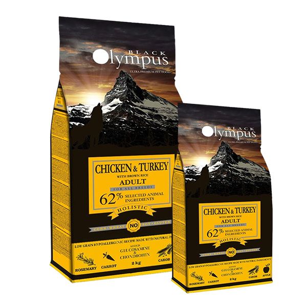 Black Olympus Adult Medium Chicken & Brown Rice 12 kg + 2 kg BESPLATNO