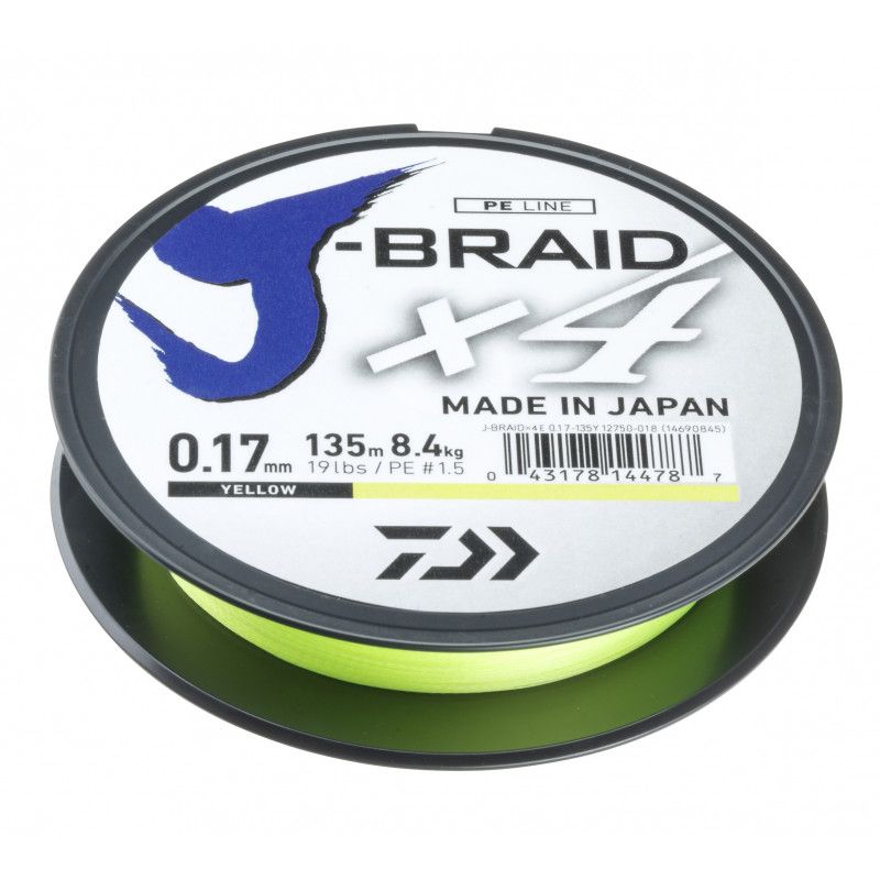 Daiwa J-Braid X4E 0.13mm-135m yellow