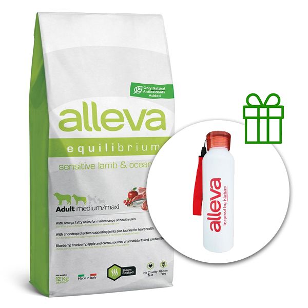 Alleva SP EQUILIBRIUM dog sensitive lamb & ocean fish adult medium/maxi 12 kg + termo boca GRATIS