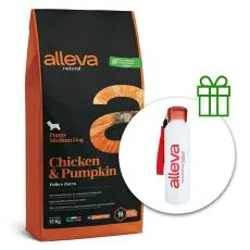 Alleva NATURAL dog chicken & pumpkin puppy medium 12 kg + termo boca GRATIS