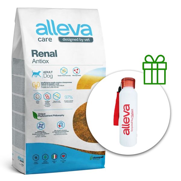 Alleva Care Dog Renal Antiox 12 kg + termo boca GRATIS