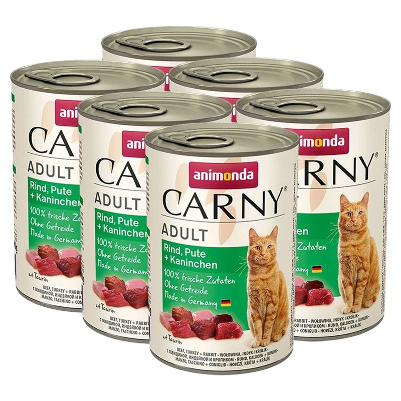 Animonda Carny Adult s govedinom, puretinom i zecem - 6 x 400g
