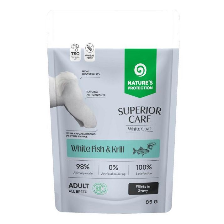 Natures Protection Superior Care Adult White Coat white fish & krill 85 g