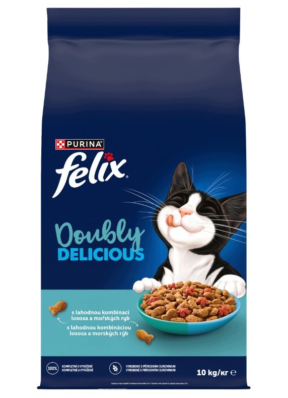 Felix Doubly Delicious granule za mačke losos, morska riba 10 kg