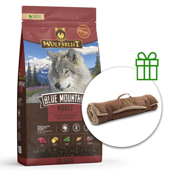WOLFSBLUT Blue Mountain 12,5 kg + Putna deka GRATIS