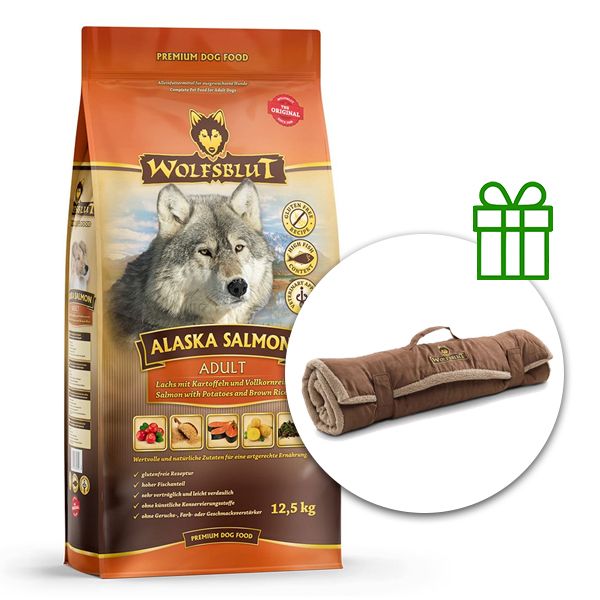 WOLFSBLUT Alaska Salmon 12,5 kg + Putna deka GRATIS