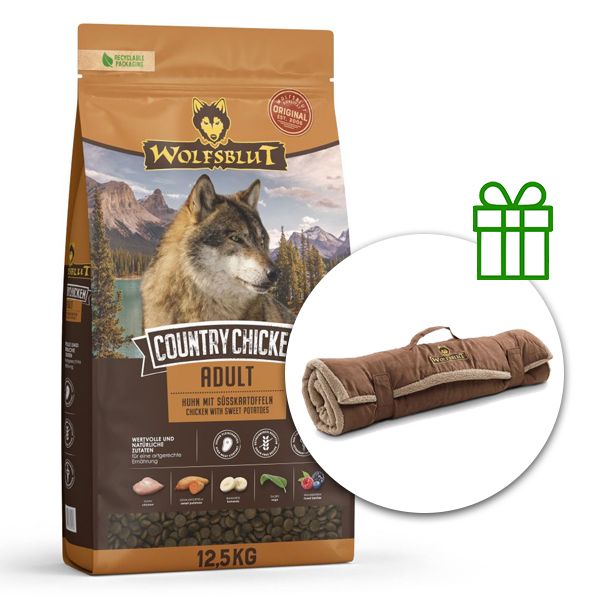 WOLFSBLUT Country Chicken 12,5 kg + Putna deka GRATIS
