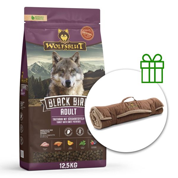 WOLFSBLUT Black Bird Adult 12,5 kg + Putna deka GRATIS