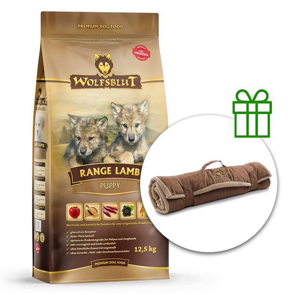 WOLFSBLUT Range Lamb Puppy 12,5 kg + Putna deka GRATIS