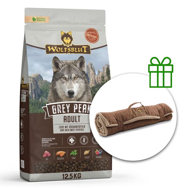 WOLFSBLUT Grey Peak Adult 12,5 kg + Putna deka GRATIS
