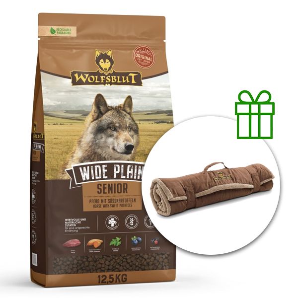 WOLFSBLUT Wide Plain Senior 12,5 kg + Putna deka GRATIS