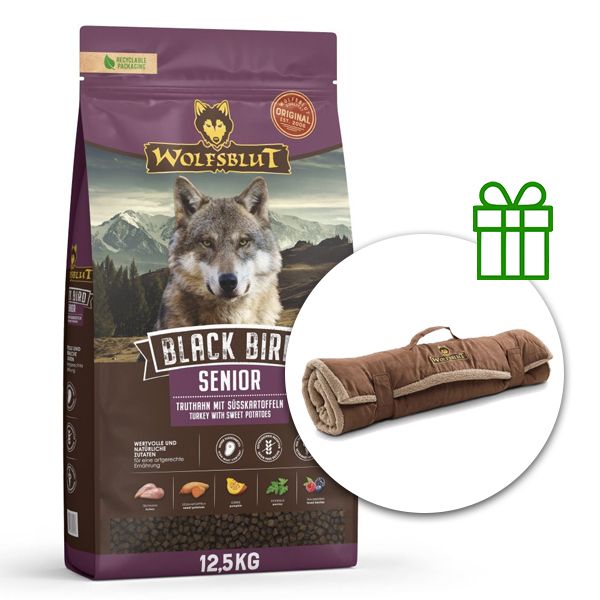 WOLFSBLUT Black Bird Senior 12,5 kg + Putna deka GRATIS