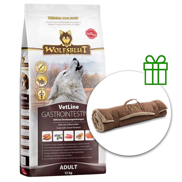 WOLFSBLUT VetLine Gastrointestinal 12 kg + Putna deka GRATIS