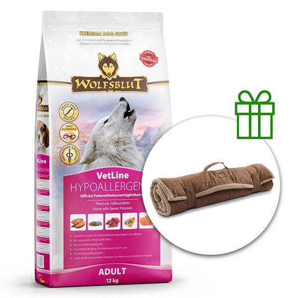 WOLFSBLUT VetLine Hypoallergenic 12 kg + Putna deka GRATIS