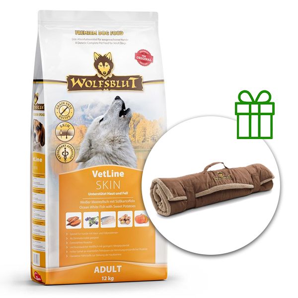 WOLFSBLUT VetLine Skin & Coat 12 kg + Putna deka GRATIS
