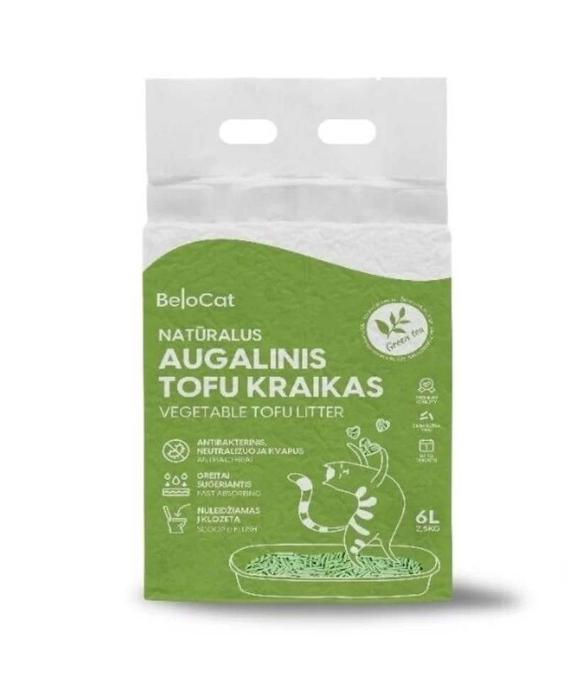 BeloCat TOFU mačji pijesak s mirisom zelenog čaja 6 l