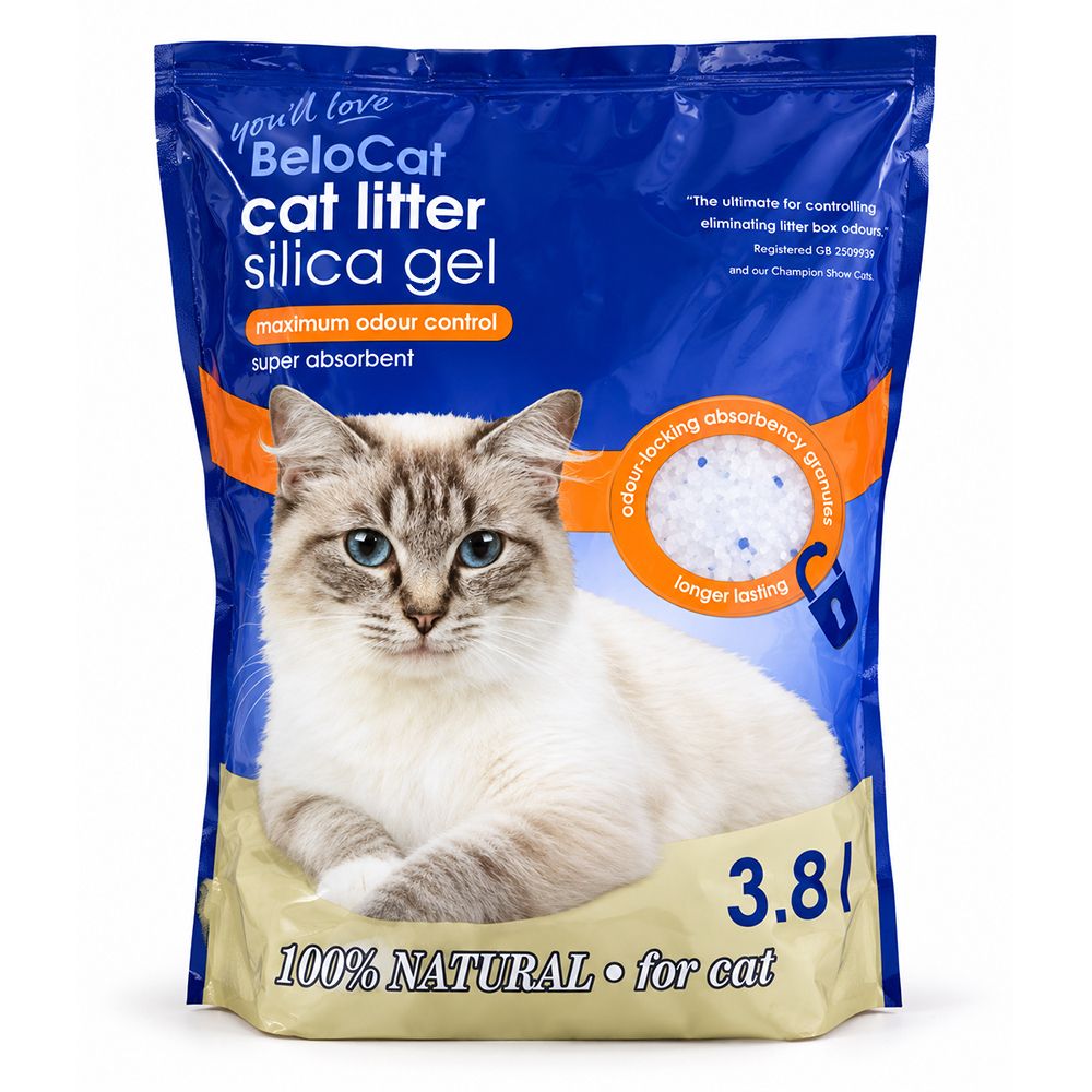 BeloCat Premium silikagelni pijesak za mačke 3,8 l