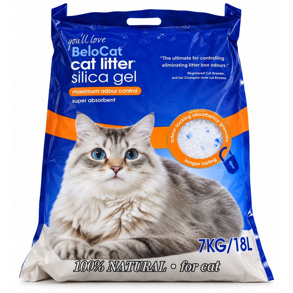 BeloCat Premium silikonski pijesak za mačke 18 l