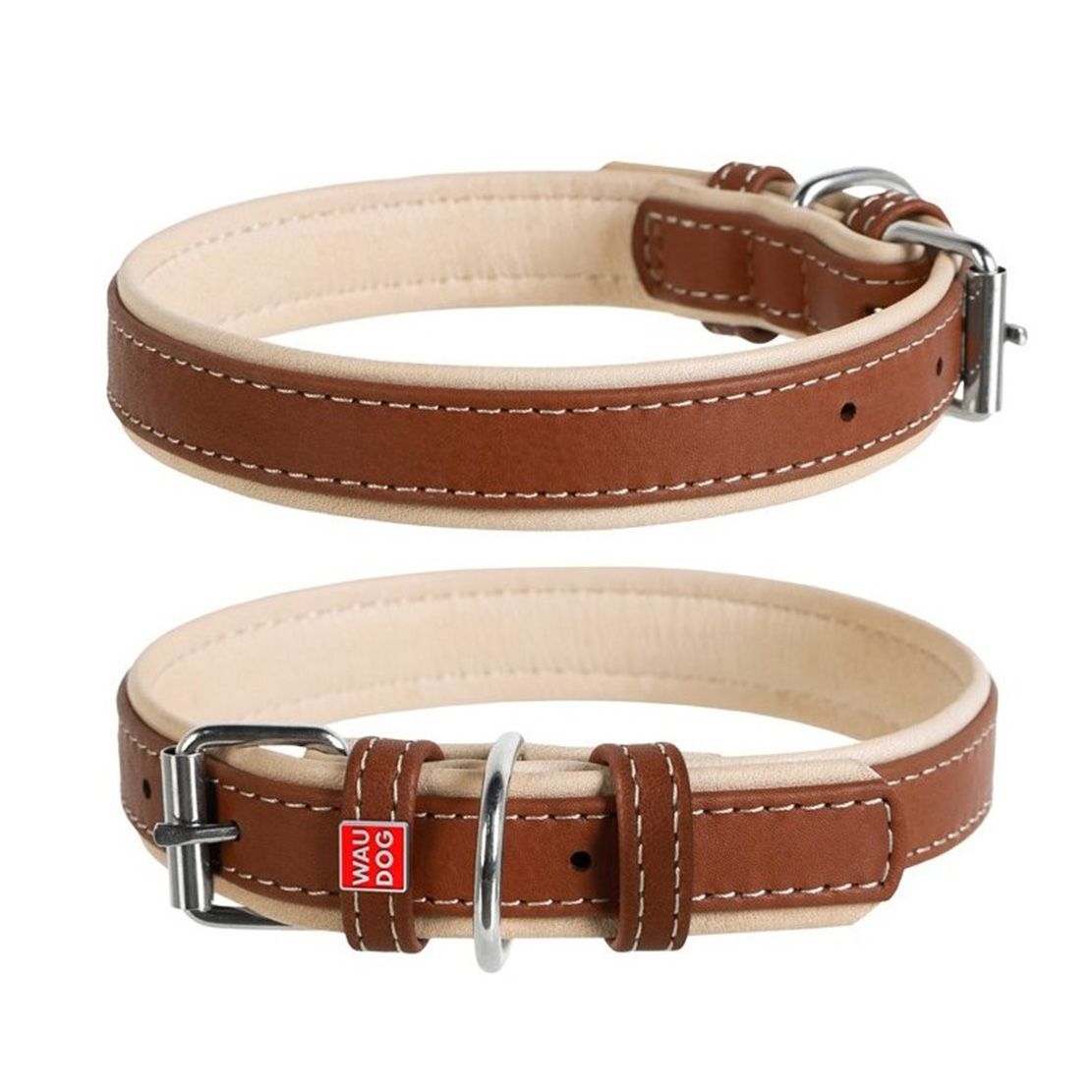 Kožni ovratnik Soft za psa - 57 - 71cm, 35mm, smeđe - bežični