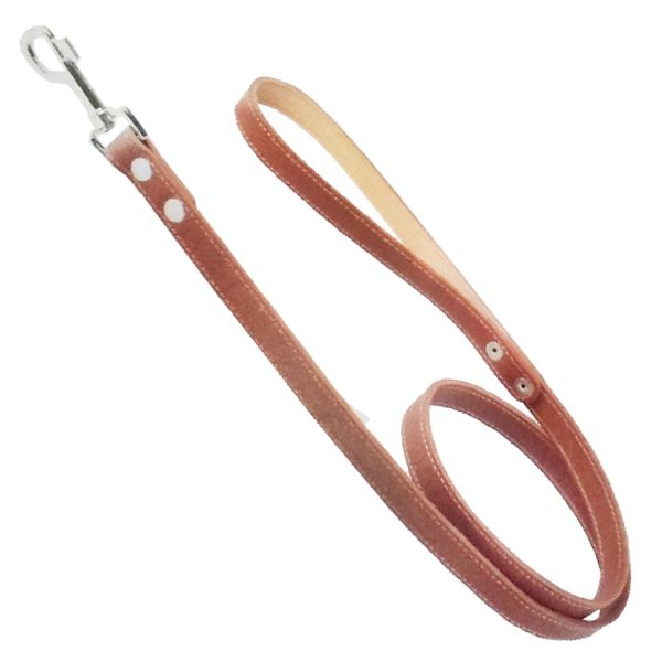 Kožna povodac s šavom - 122cm, 16mm - smeđa