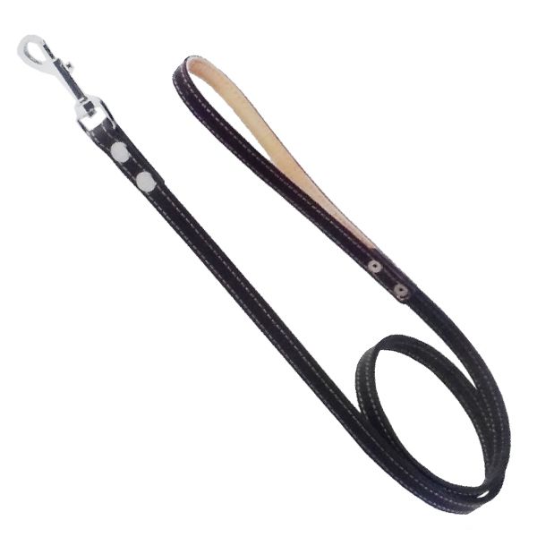 Kožna povodac s šavovima - 122cm, 16mm - crna