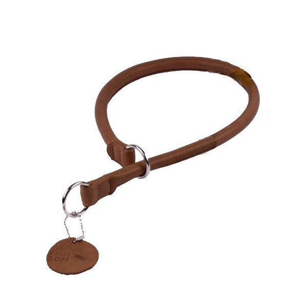 Okrugli stezni ovratnik za psa - 40cm, 8mm - smeđi