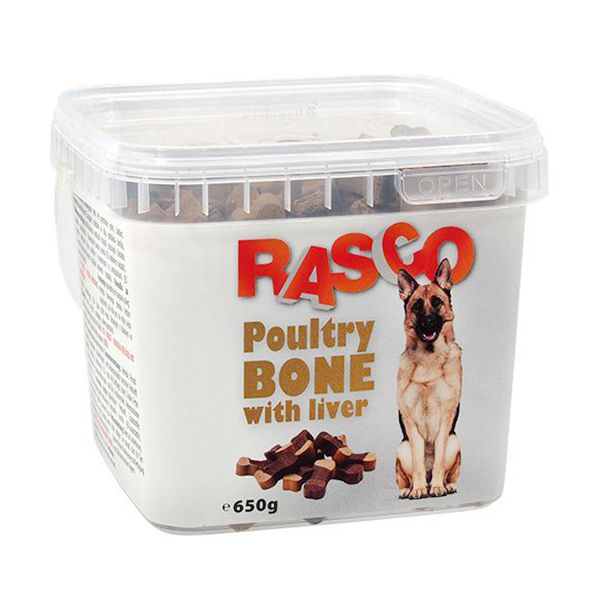 Pamlsky RASCO - kost s piletinom i jetrom, 550g