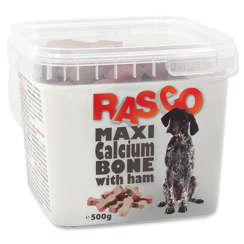 Pamlci RASCO - maxi kost kalcijeva s šunkom, 500 g