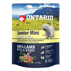 ONTARIO Senior Mini Lamb & Rice 0,75kg