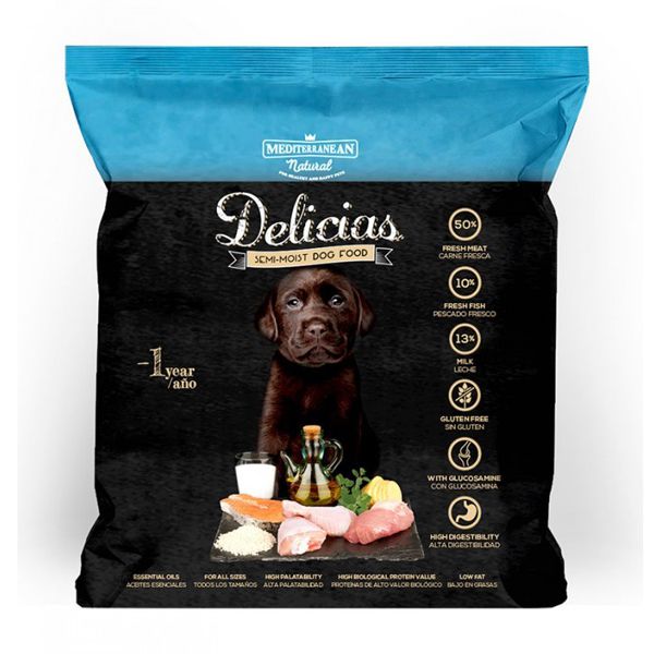 Krmivo Mediterranean Semi-moist Delicias - PUPPY, 800g