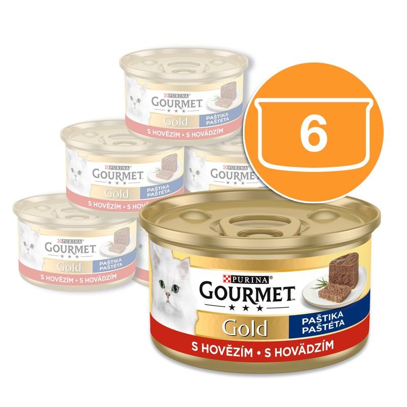 Konzerva Gourmet GOLD - pašteta s goveđim mesom, 6 x 85g