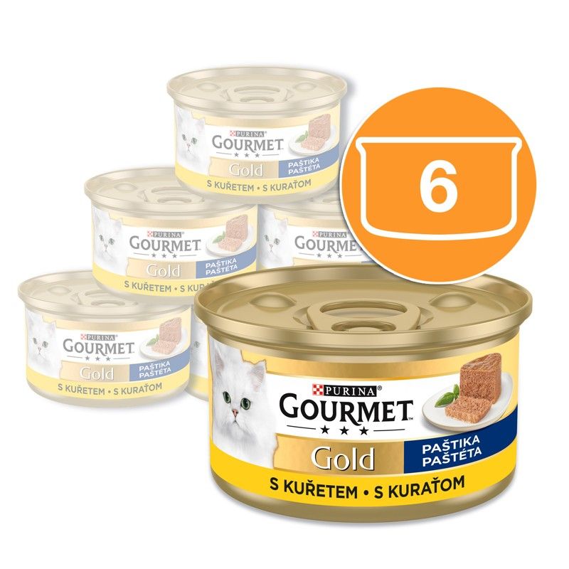 Konzerva Gourmet GOLD - pašteta s piletinom, 6 x 85g